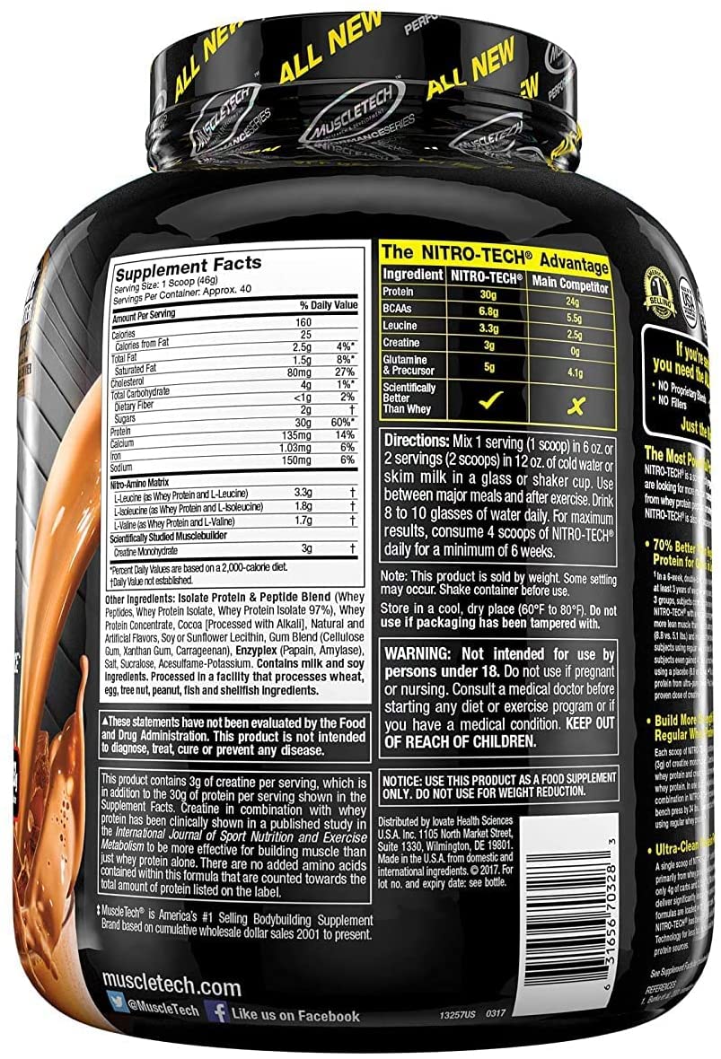 MuscleTech Nitro Tech 4 lbs - Milk Chocolate