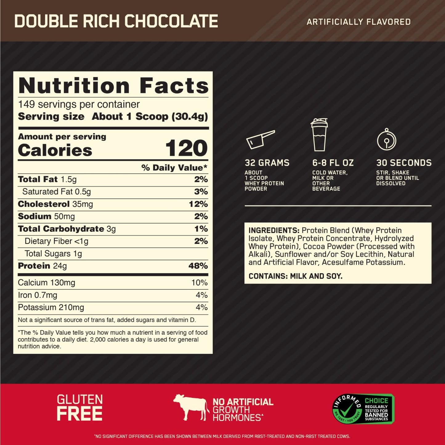 Optimum Nutrition 100% Whey Gold 10 lbs - Double Rich Chocolate
