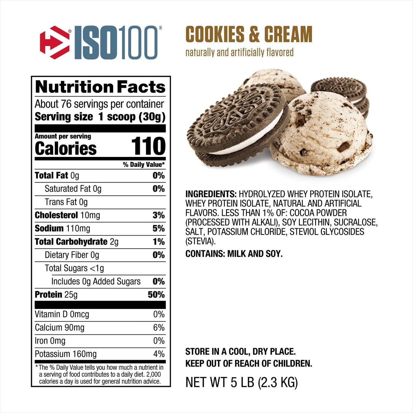 Dymatize ISO100 5 lbs - Cookies and Cream