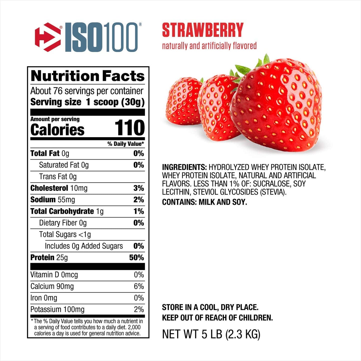 Dymatize ISO100 5 lbs - Strawberry