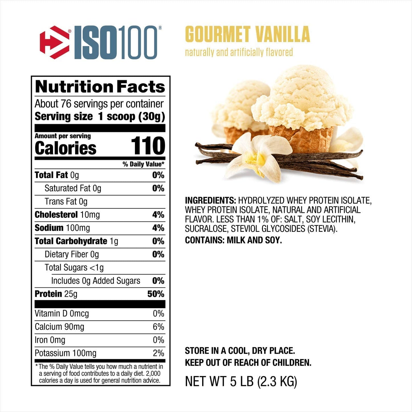 Dymatize ISO100 5 lbs - Gourmet Vanilla