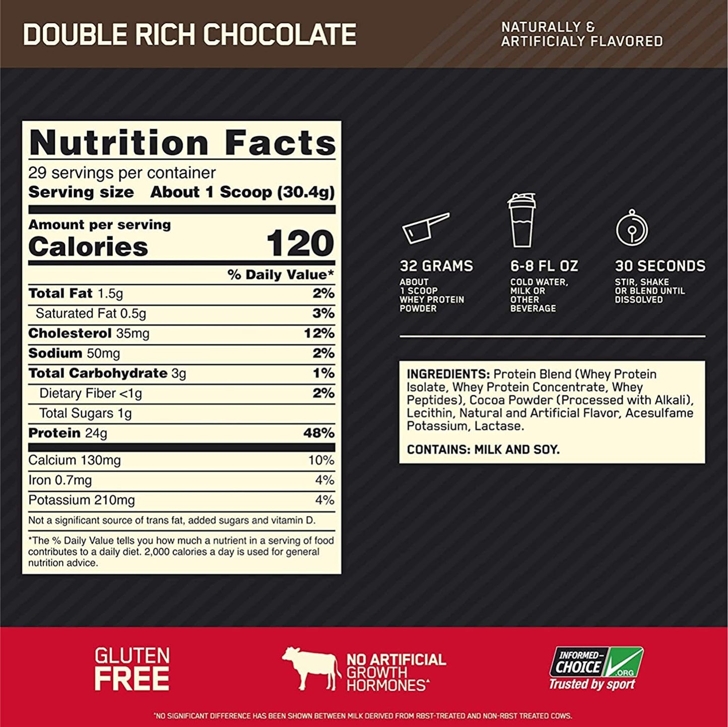 Optimum Nutrition 100% Whey Gold 2 lbs - Double Rich Chocolate