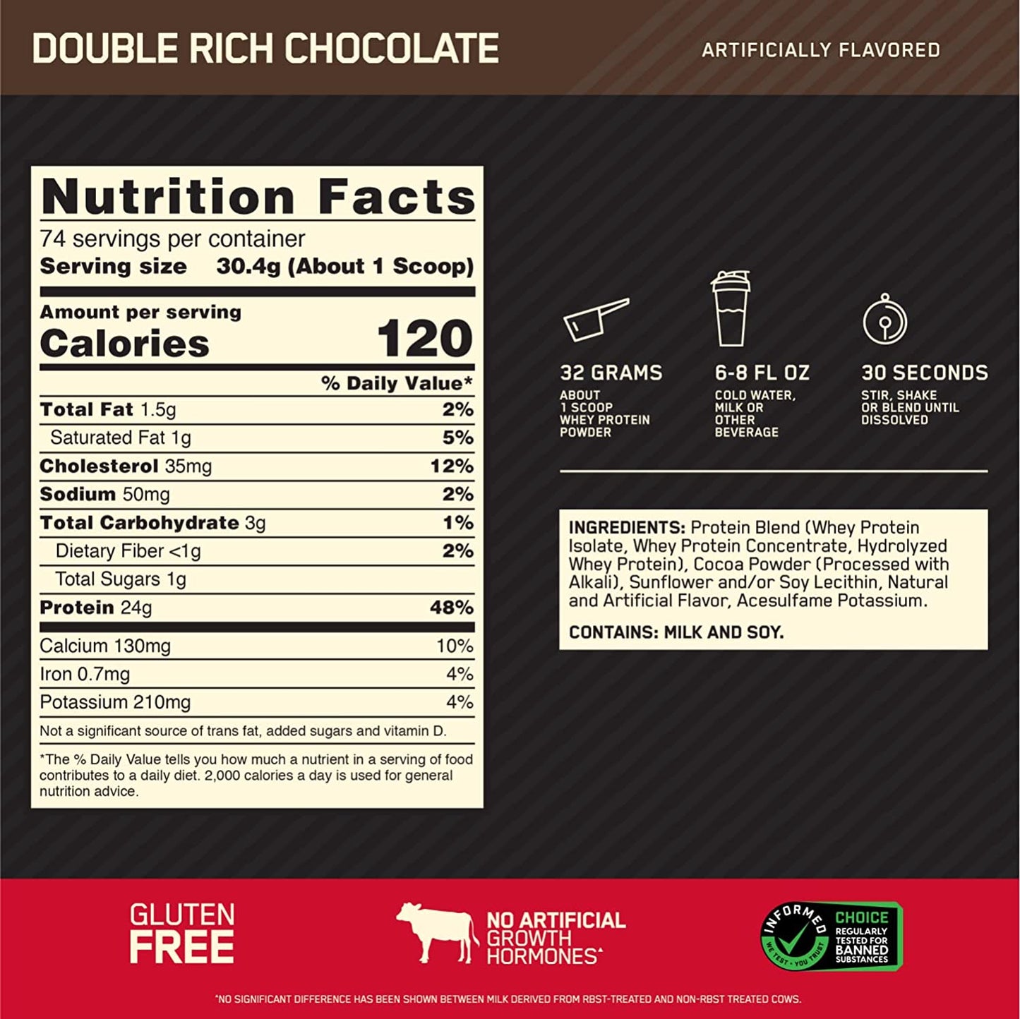 Optimum Nutrition 100% Whey Gold 5 lbs - Double Rich Chocolate