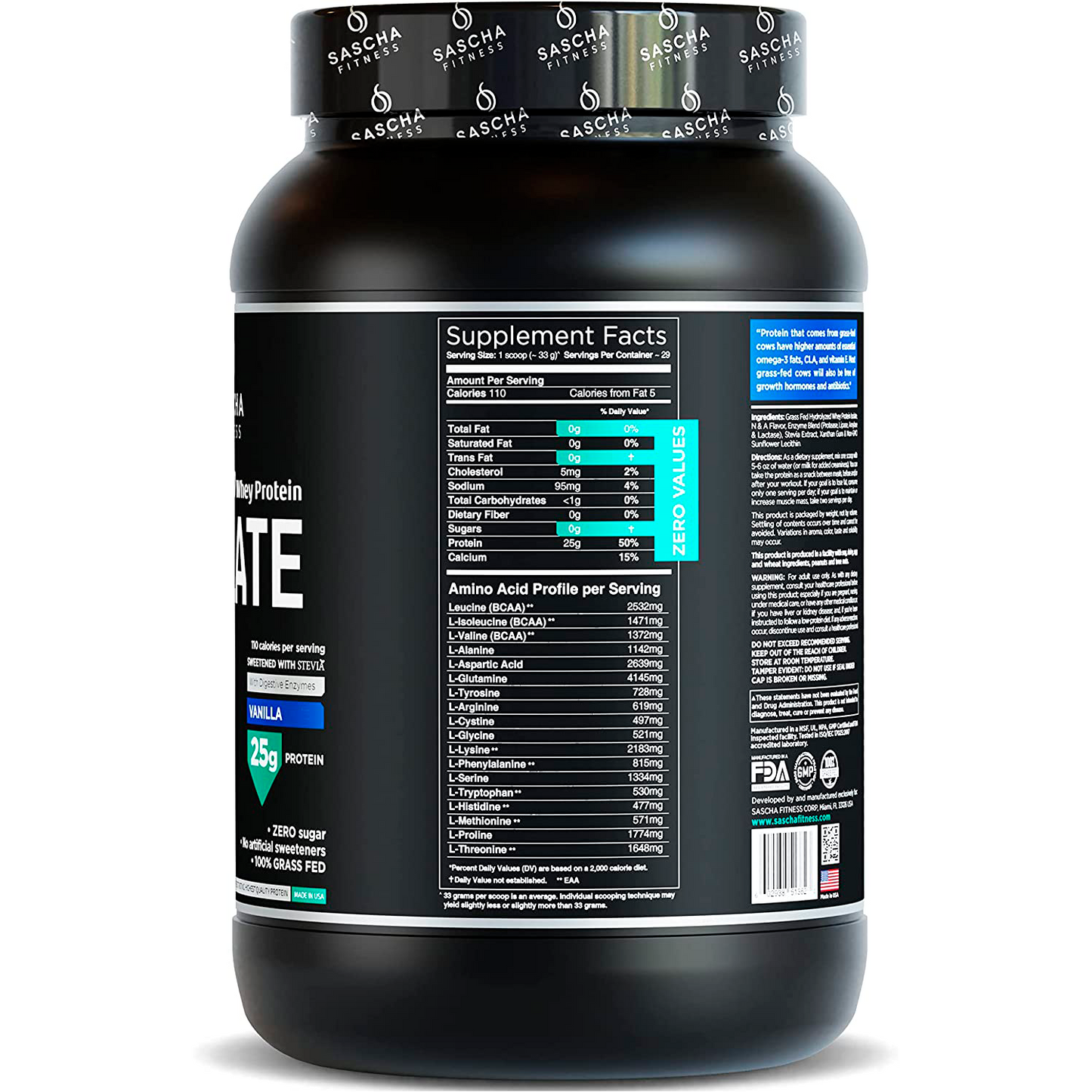 Sascha Fitness proteína Whey Isolate 2 lbs - Vanilla